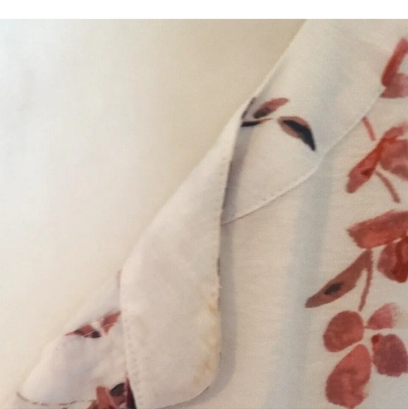 J. Jill White Red Floral Long Sleeve Blouse Top Large - Picture 5 of 5